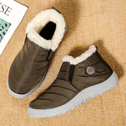 Women'S Winter Snow Boots, Warm And Plush, Short Boots, Shoes, Thickened, Flat-Soled Footwear.