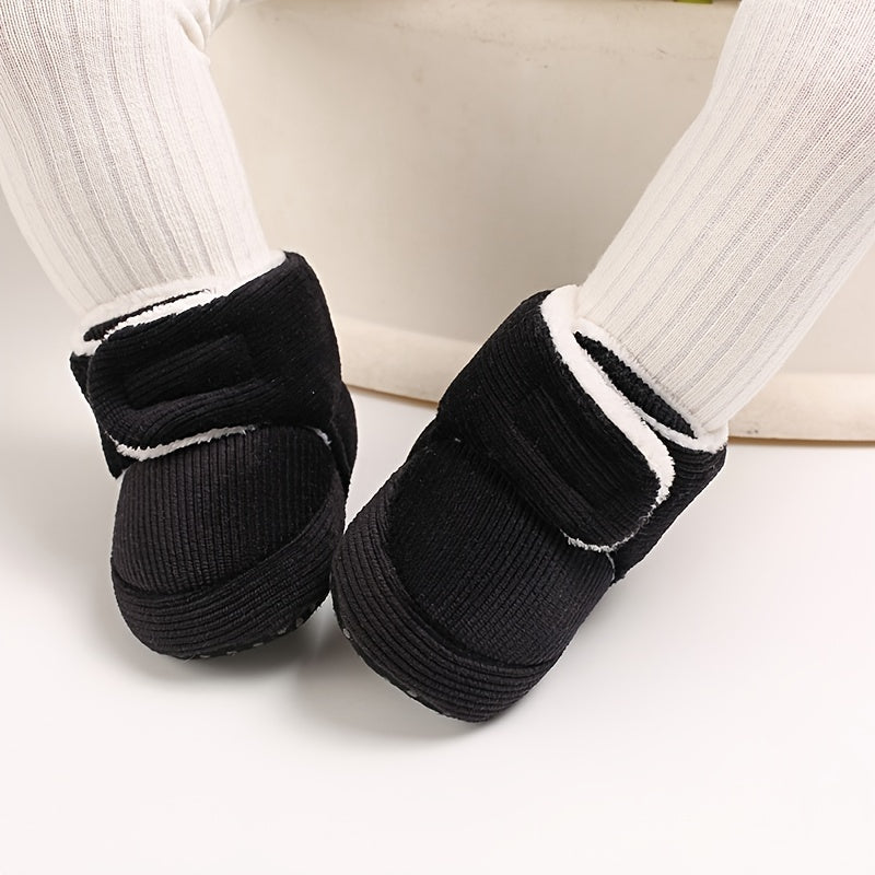 Toddler Baby Girls Booties Plus High Top Slippers Indoor Shoes Crib Shoes First Walker Shoes For Winter