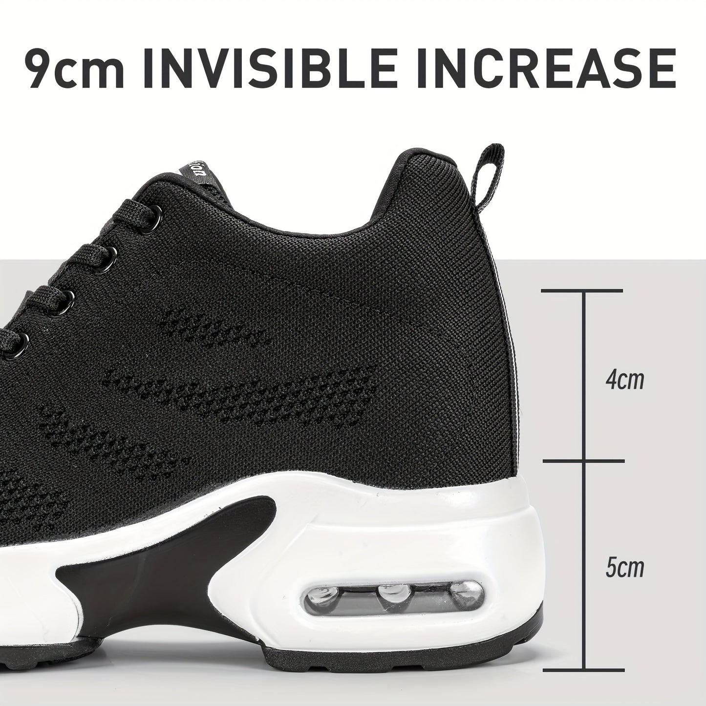 SOSENFER Women's Low-Top Sneakers Suitable for Summer - Breathable Lace-Up with Inner Height, Fabric Upper & Cushioned Sole, Casual Athletic Wear for Height & Daily Use - Spring New Release (Brand)