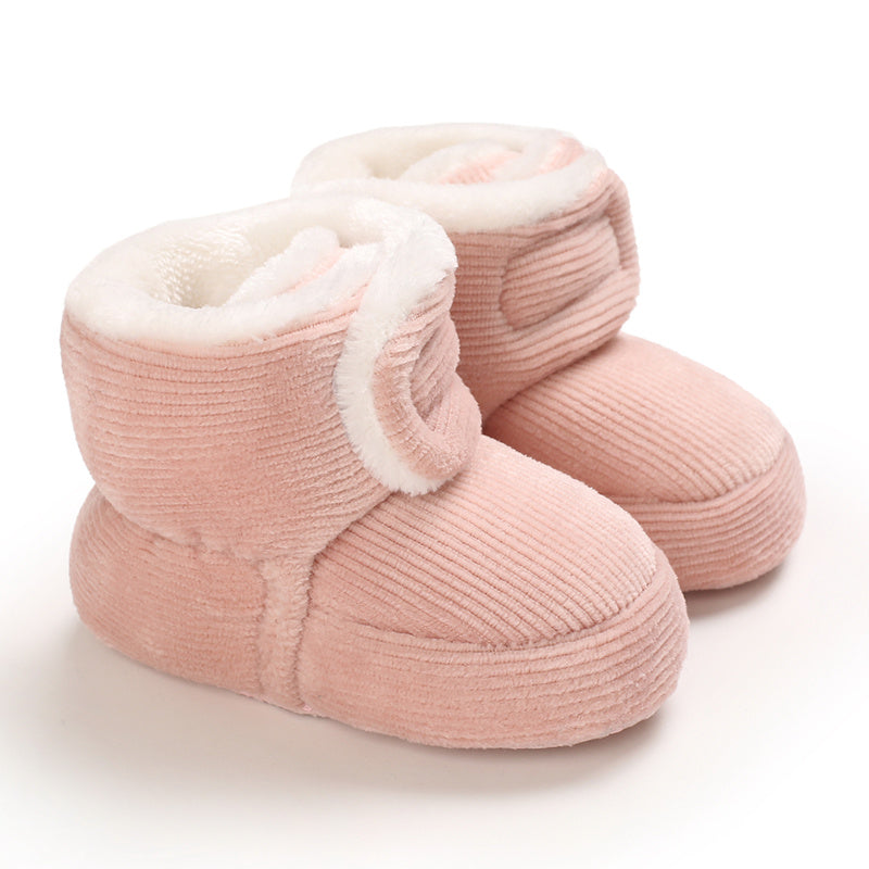 Toddler Baby Girls Booties Plus High Top Slippers Indoor Shoes Crib Shoes First Walker Shoes For Winter